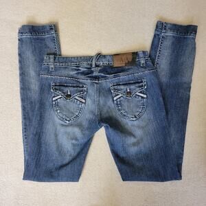 A/X Armani Exchange Size 4 Skinny Distressed Jeans Pockets Low Rise Cotton Blend